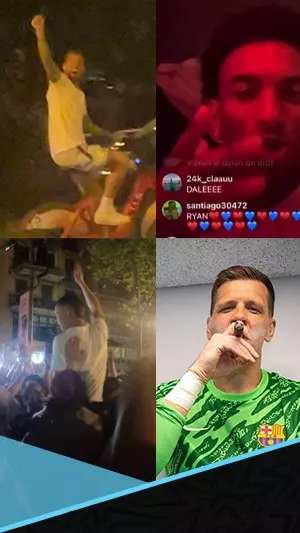 دراجات وسيجار.. احتفالات هستيرية من لاعبي برشلونة بالفوز بالليجا